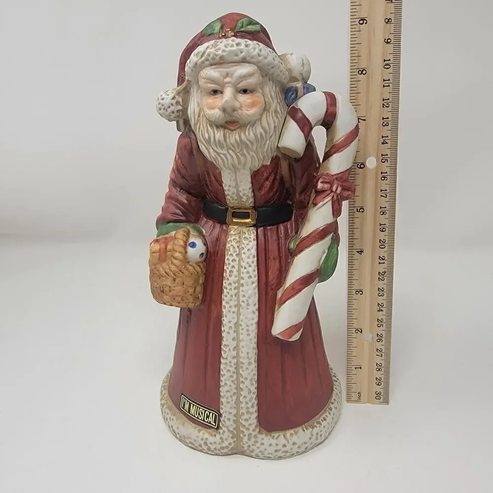 Musical Santa Clause Music Box Father Vintage Christmas Decorations
